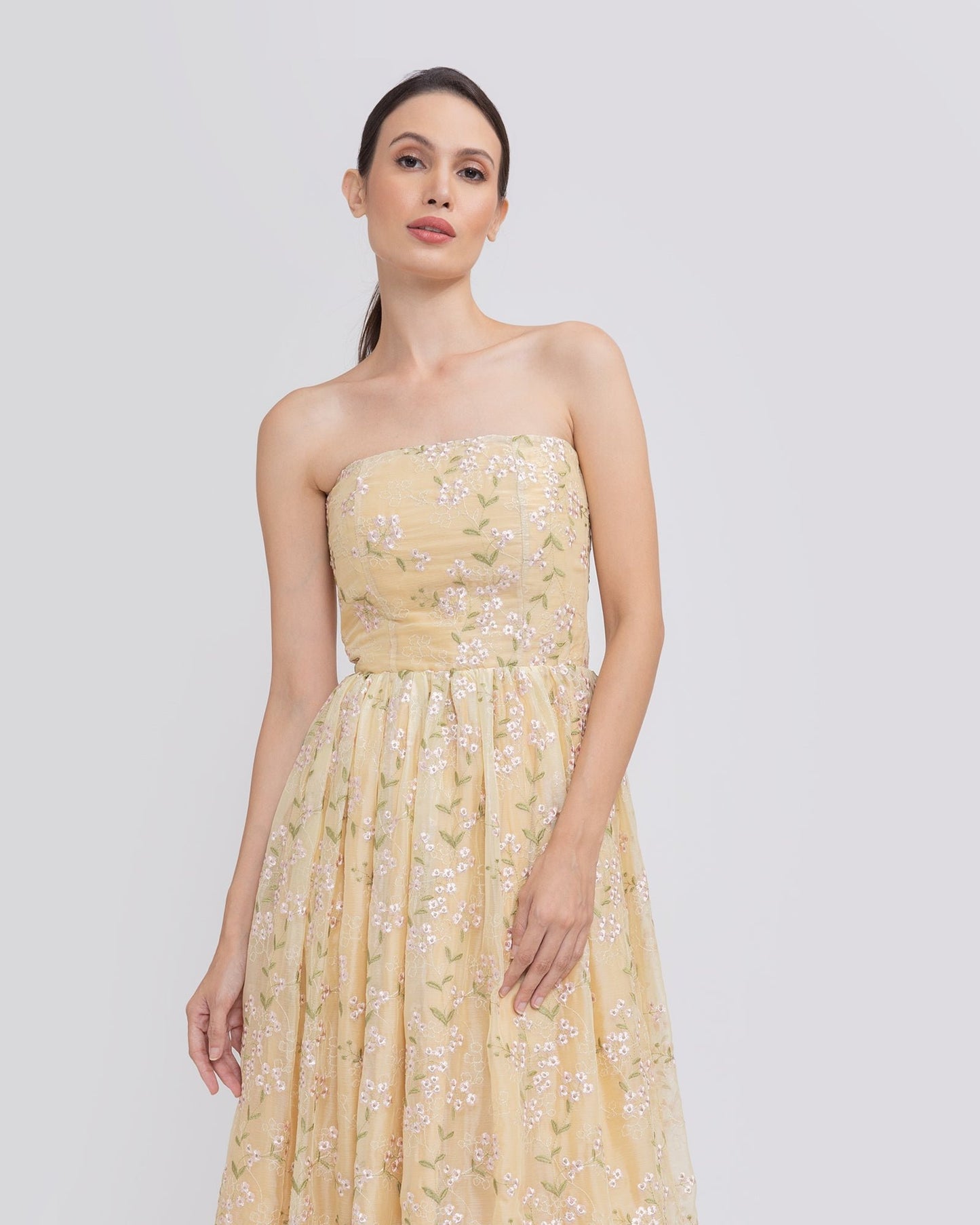 Embroidered Tube Dress