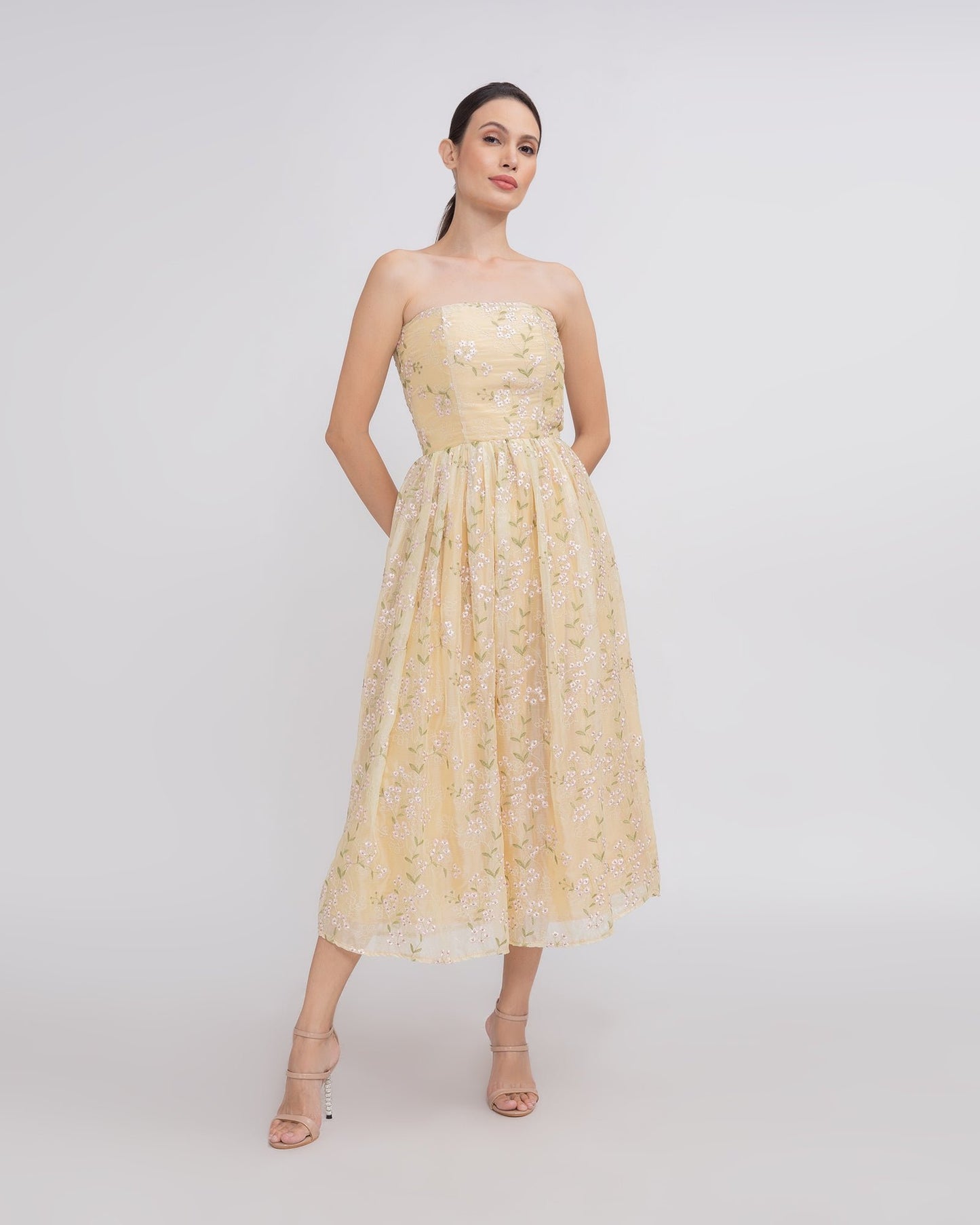 Embroidered Tube Dress