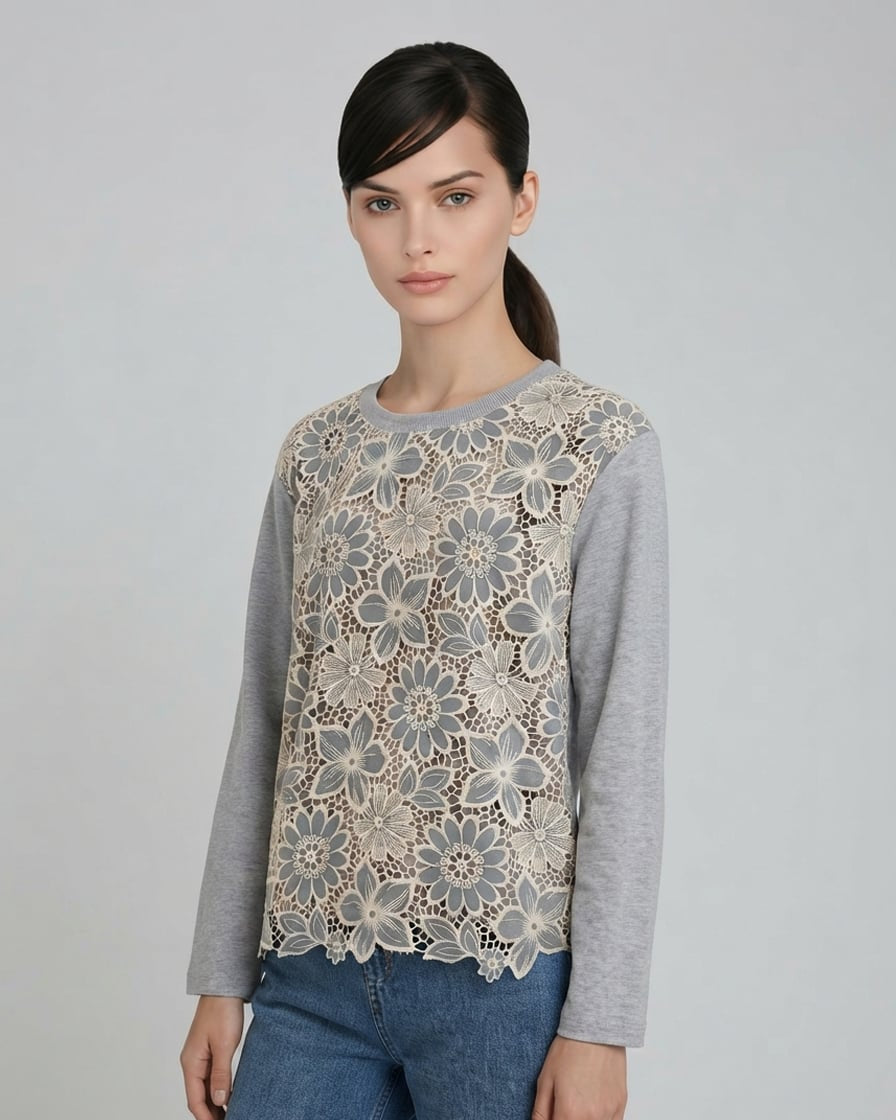 L/S Tee with Lace