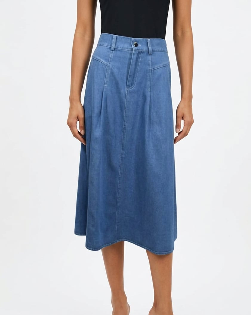 A Line Denim Skirt