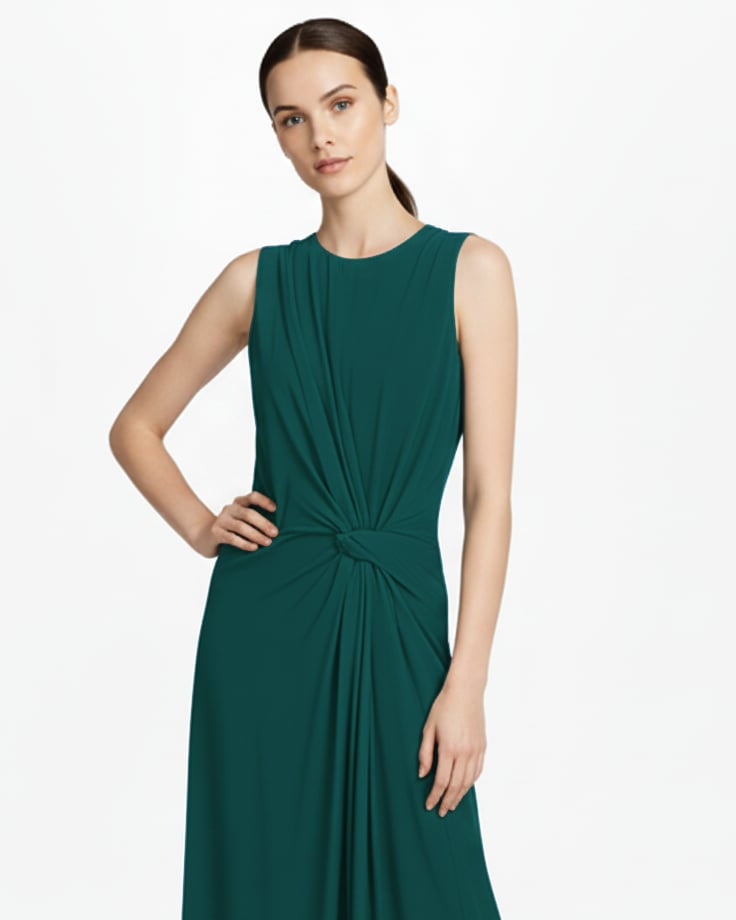 Sleeveless Drape Maxi