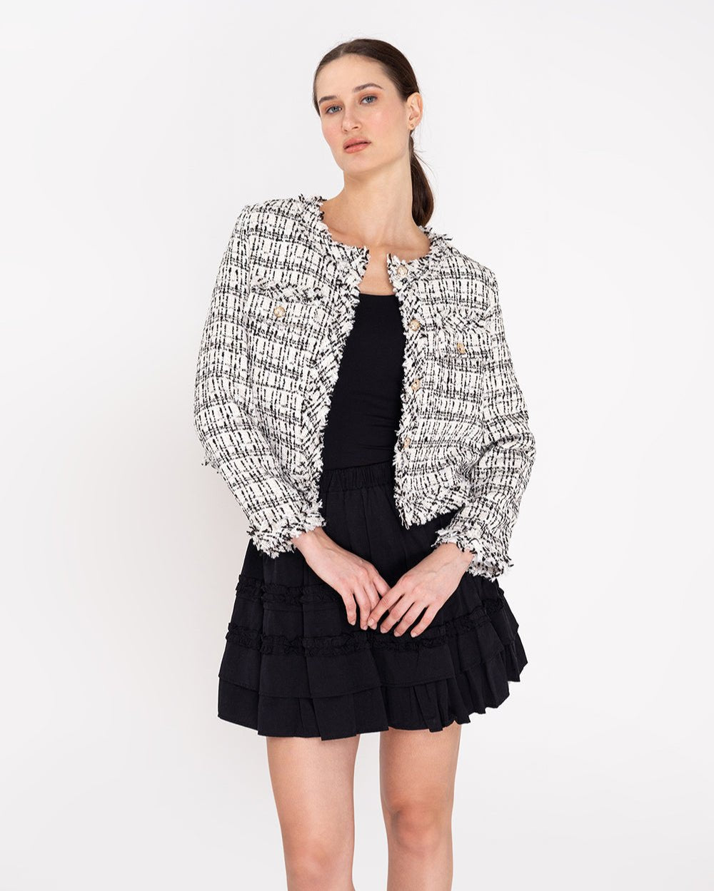 White Check Tweed Jacket