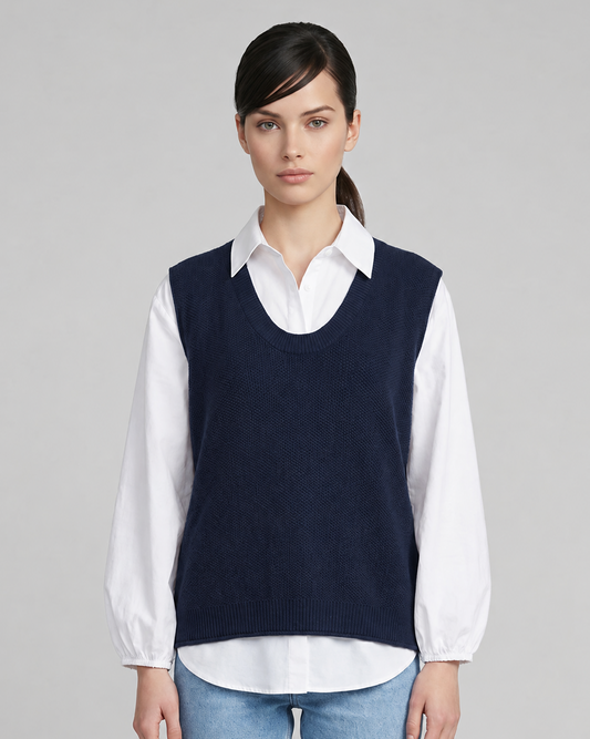 U Neck Vest & Buttondown