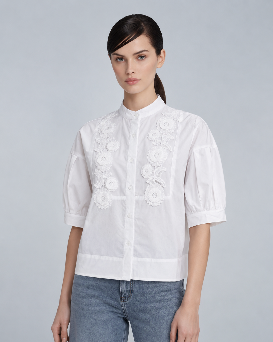 Shortsleeve with Floral Applique