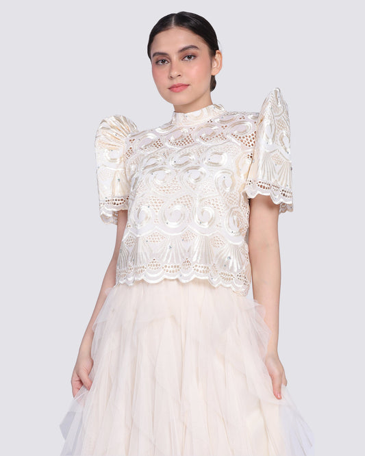 Embellished Lace Terno Top