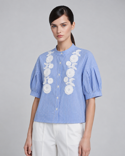 Shortsleeve with Floral Applique