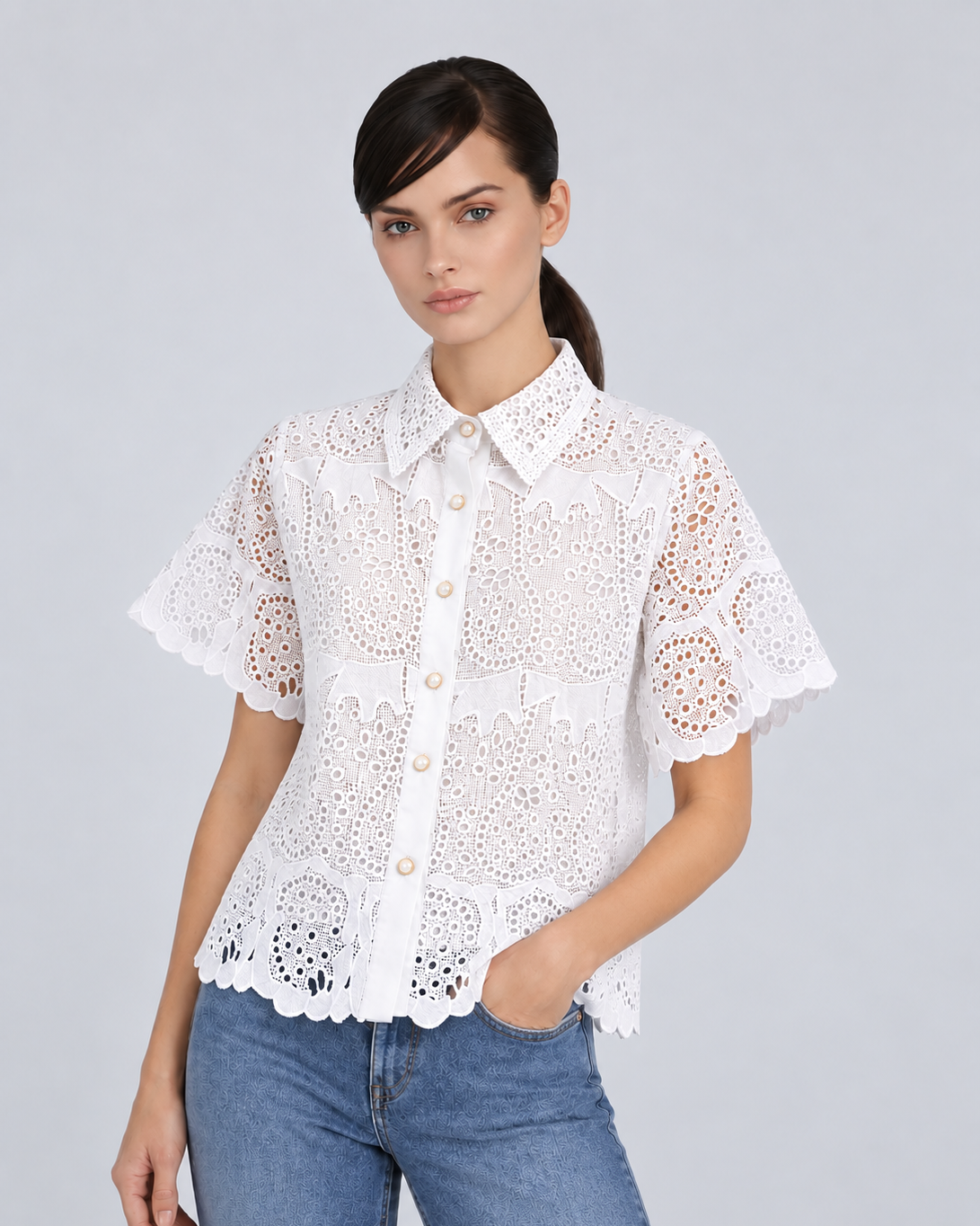 Cutwork Embroidery Buttondown