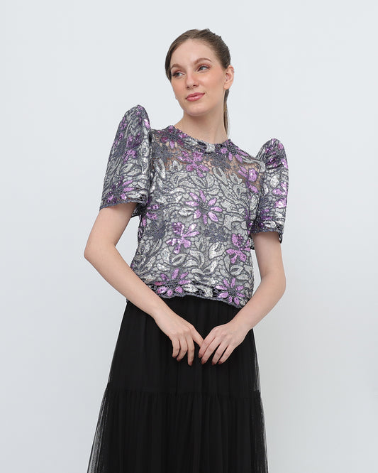 Roundneck Sequined Terno
