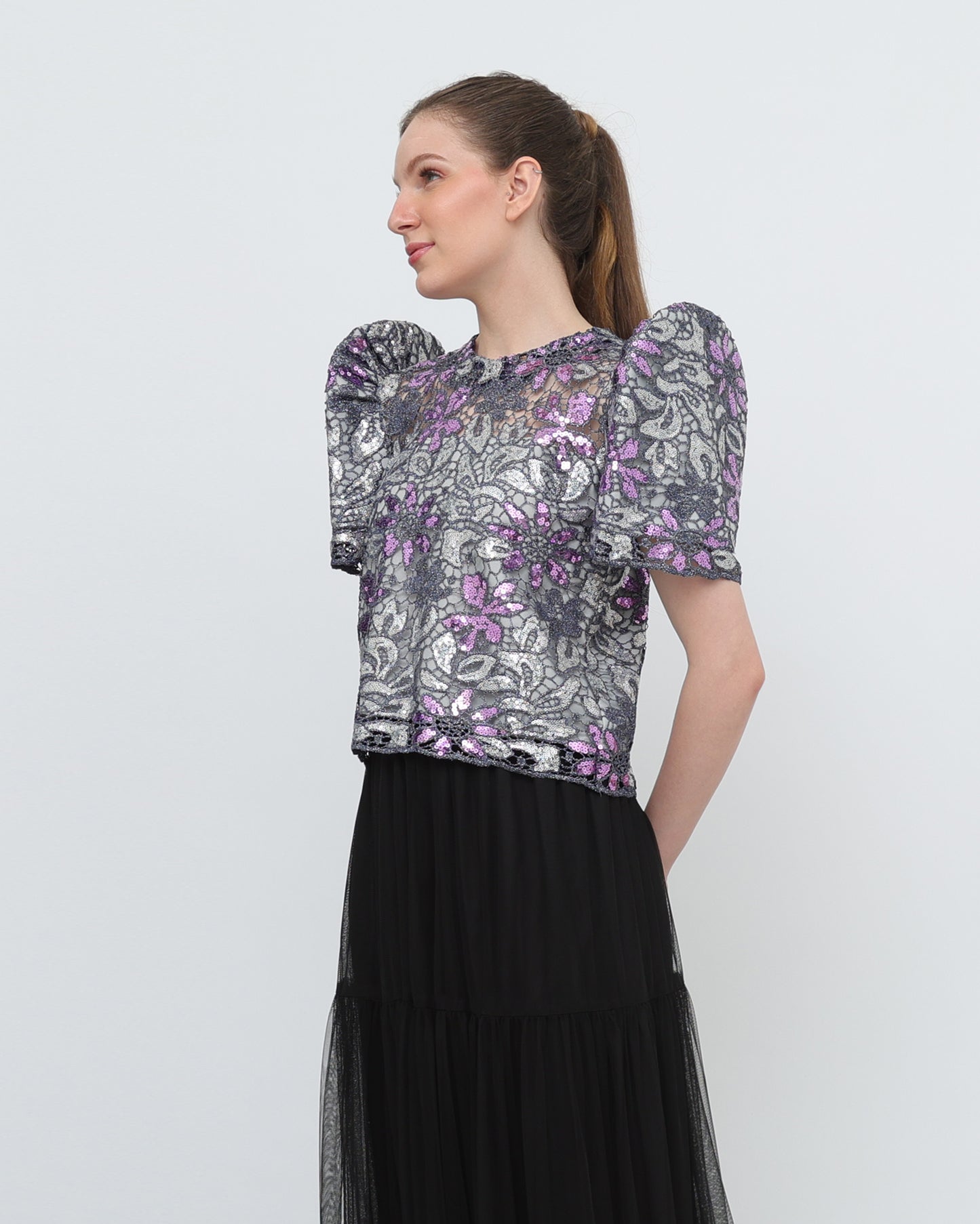 Roundneck Sequined Terno