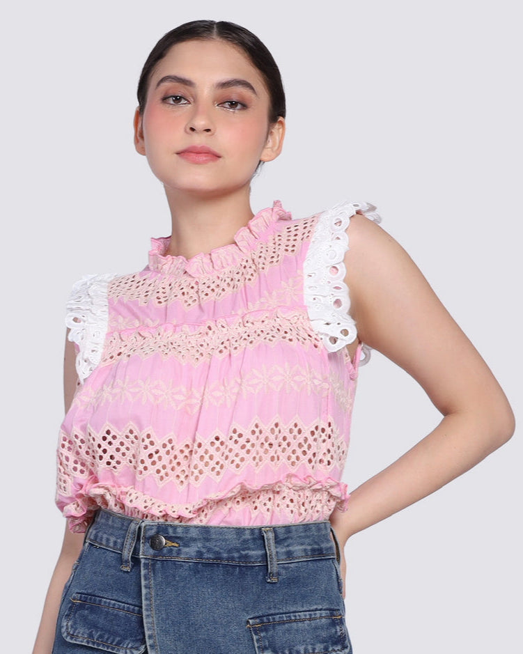 Highneck A Line Eyelet