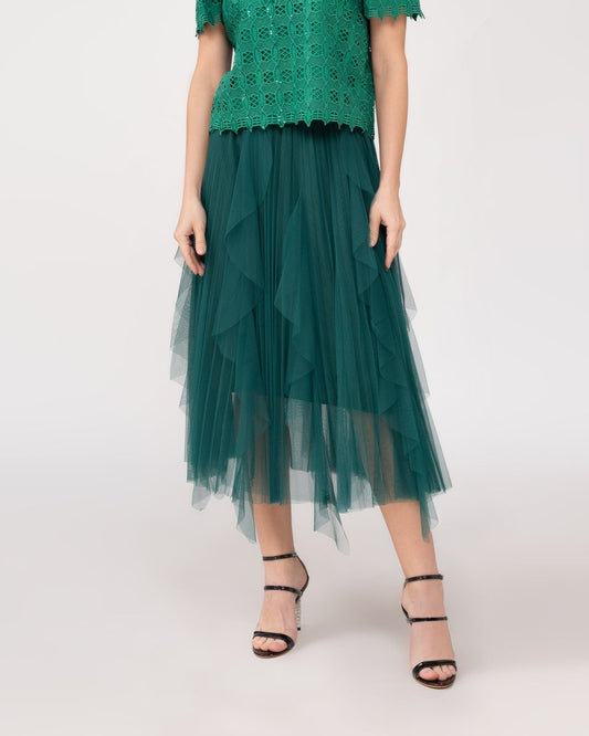 Pleated Skirt with Ruffles