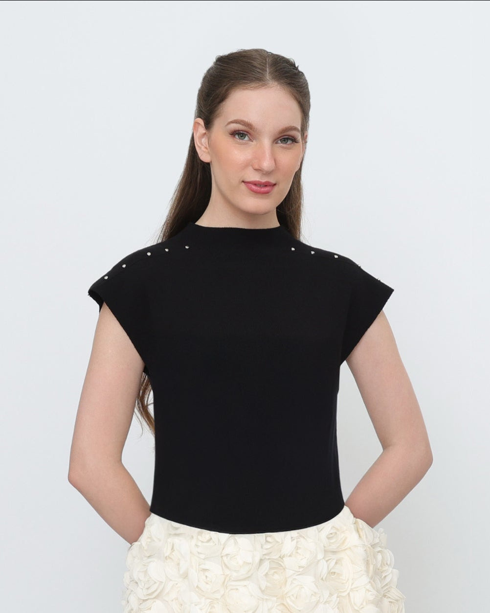 Highneck Knit Top