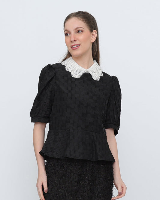 Collared Peplum Top