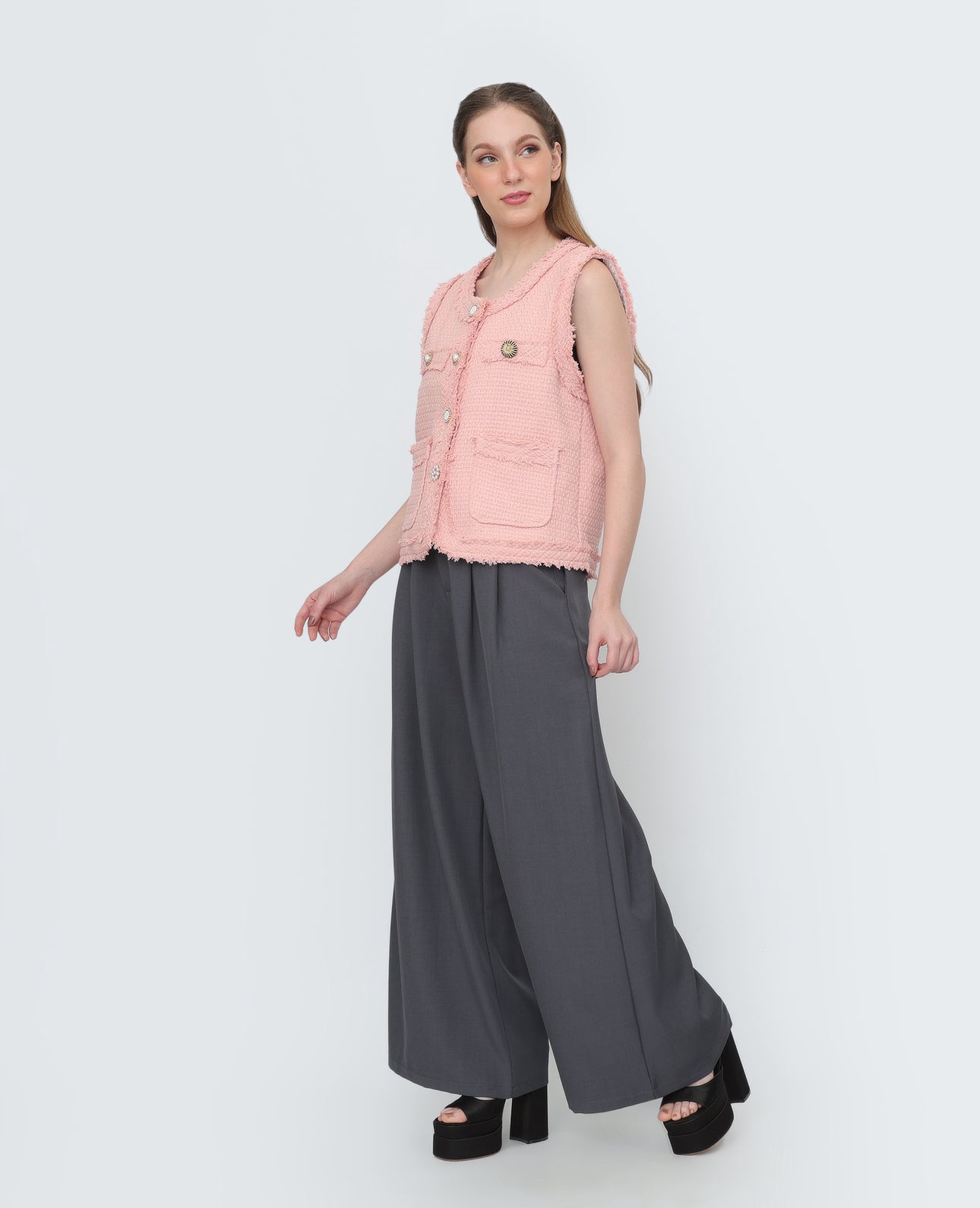 Wideleg High Waist Pants