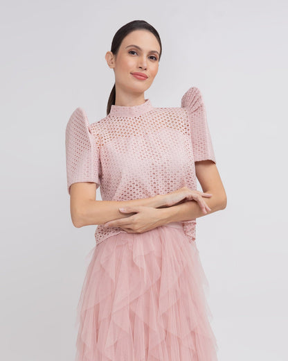 Eyelet Standcollar Terno Top