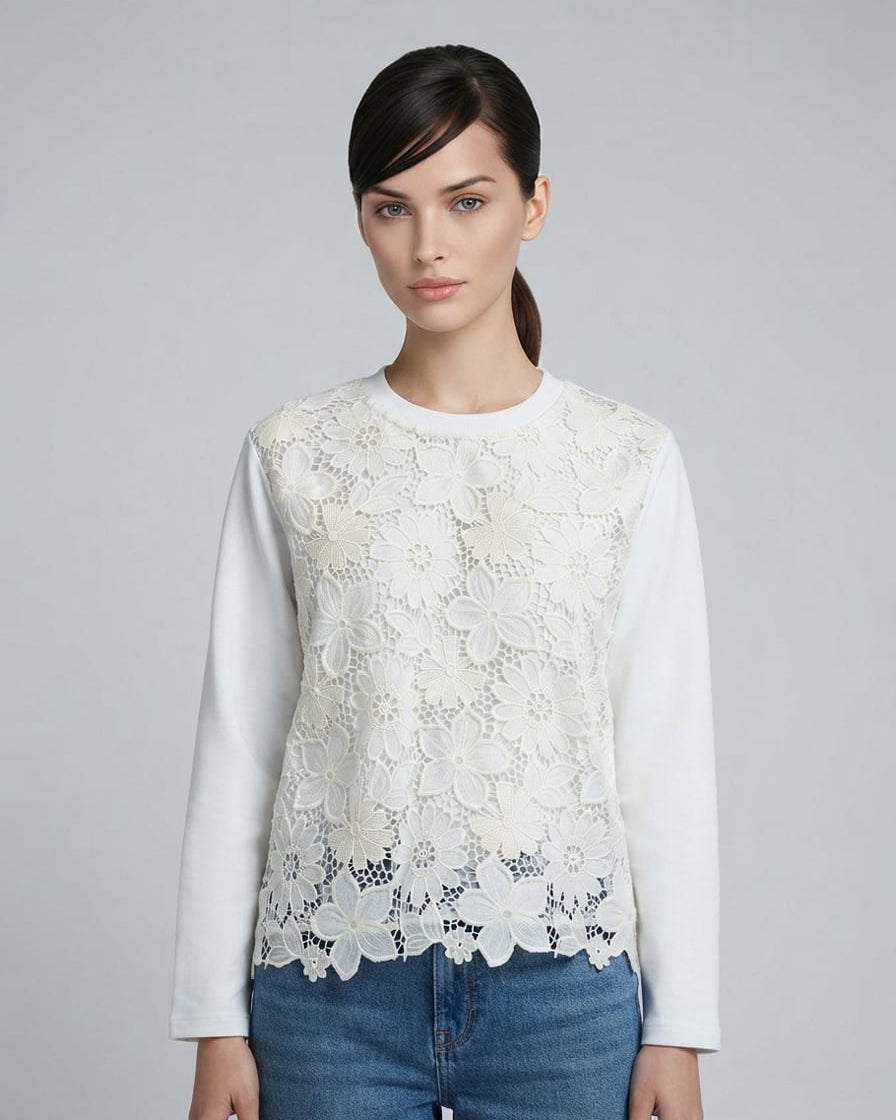 L/S Tee with Lace