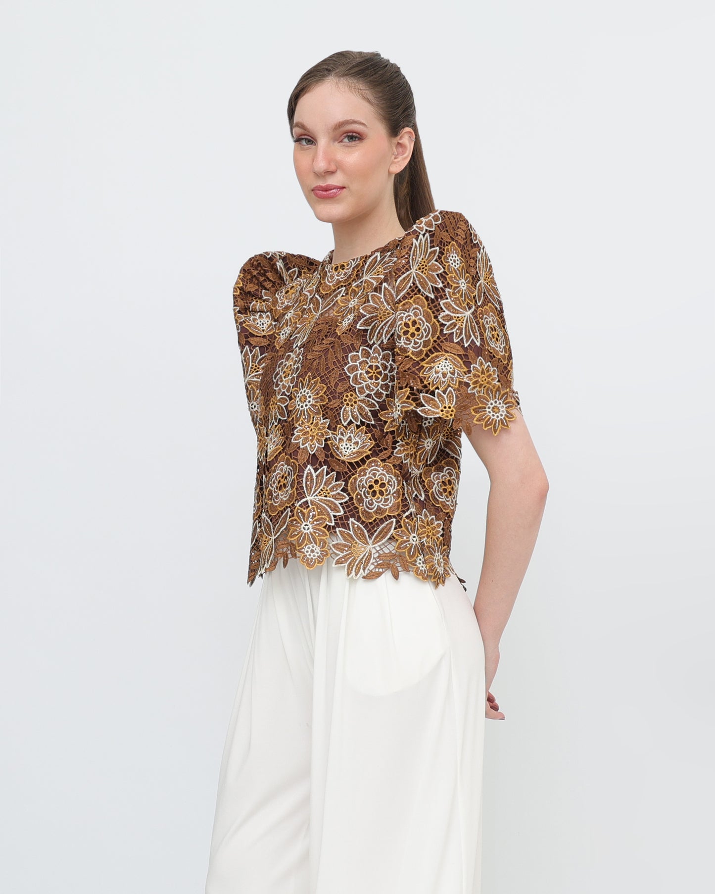 Lace Flower Roundneck Terno Top