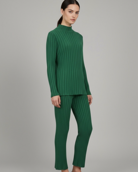 L/S Rib Sweater Set with Pants