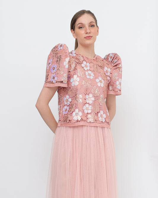 Sequined Roundneck Terno Top