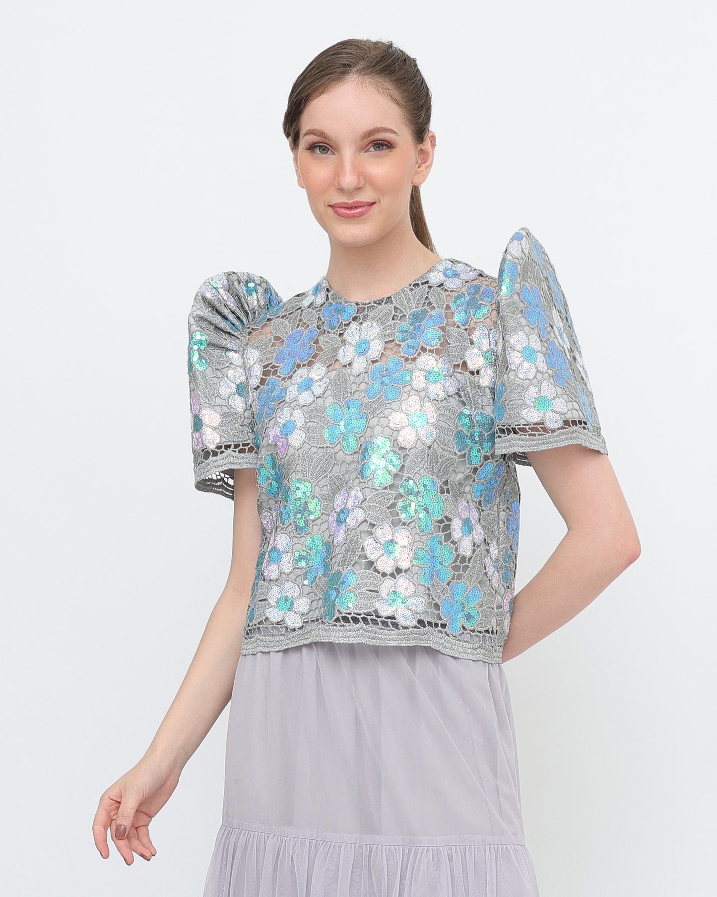 Sequined Roundneck Terno Top