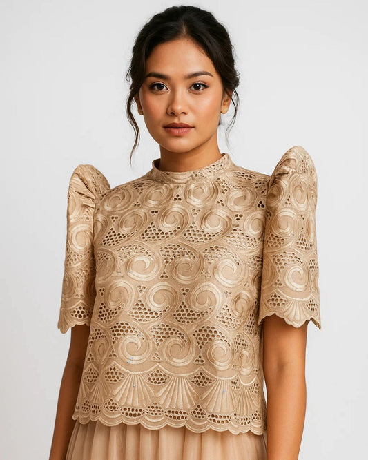 Embellished Lace Terno Top