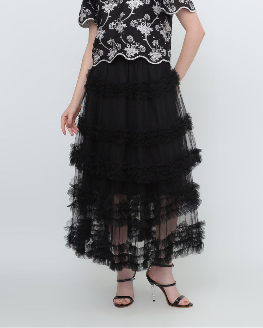 Tulle Ruffle Robe Tulle with Layered Ruffles – DetailsPH