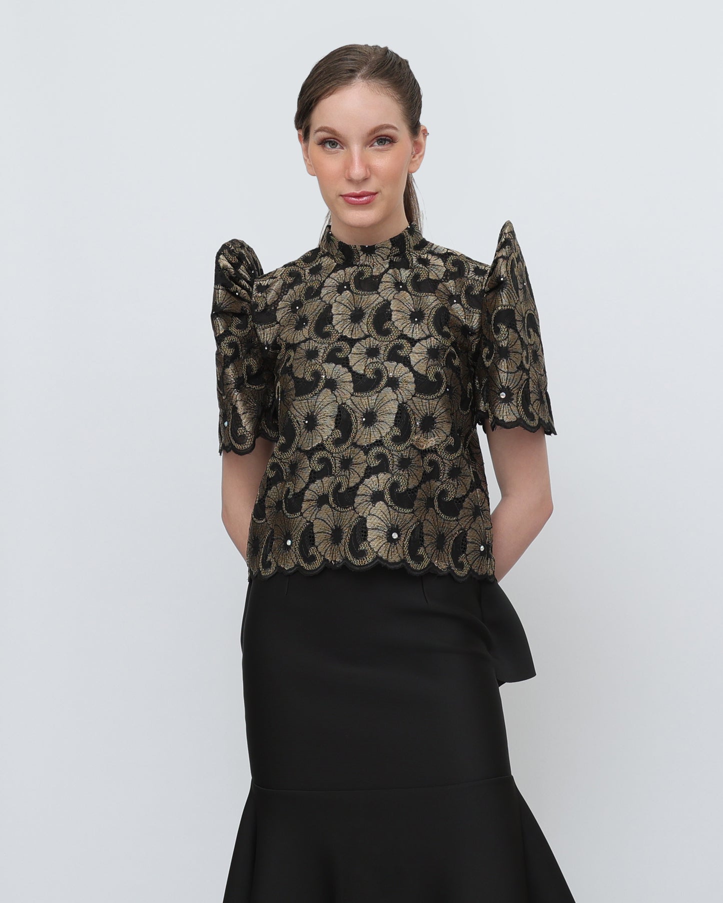 Stand Collar Terno Top