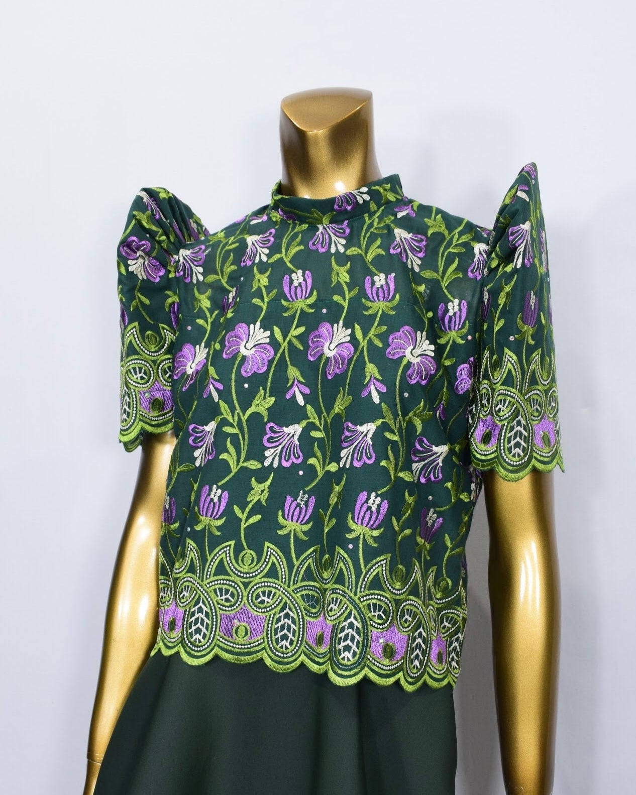 Stand Collar Lace Terno Top