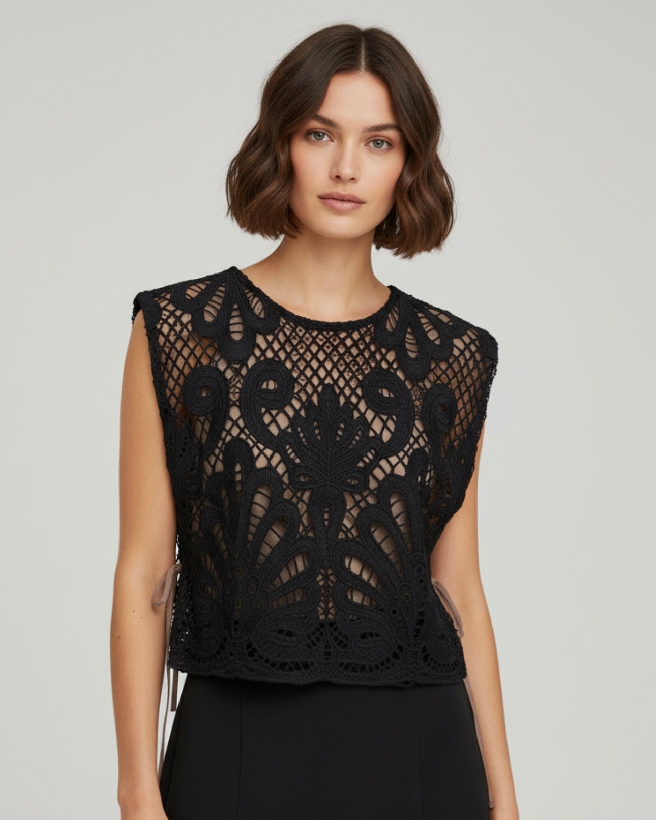 Sleeveless Tie Side Top