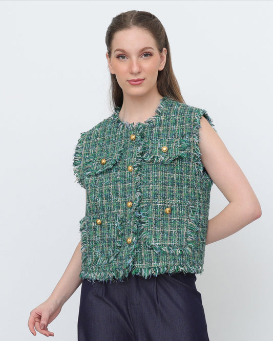 Tweed Cropped Vest