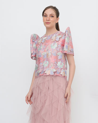 Pastel Lace Roundneck Terno