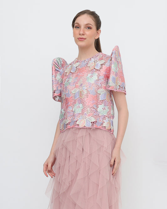 Pastel Lace Roundneck Terno