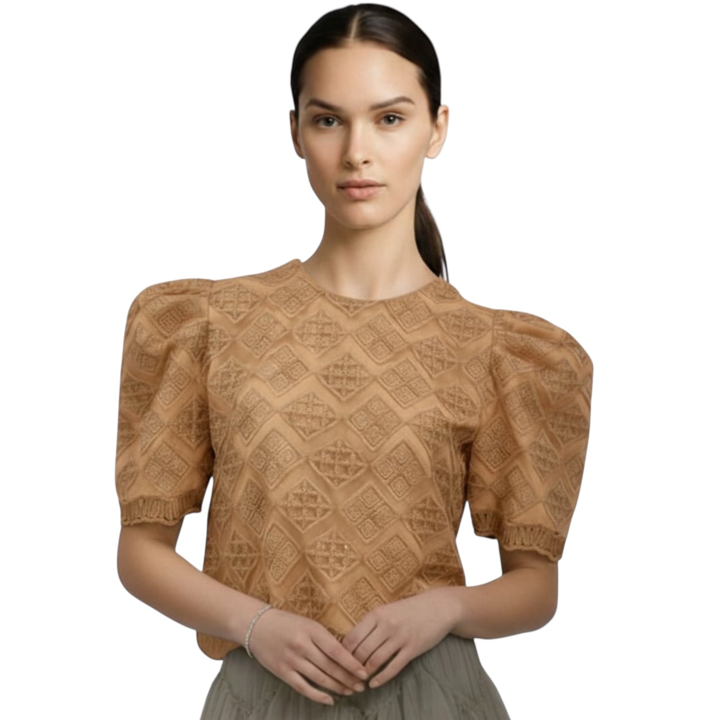 Puffsleeve Roundneck Top
