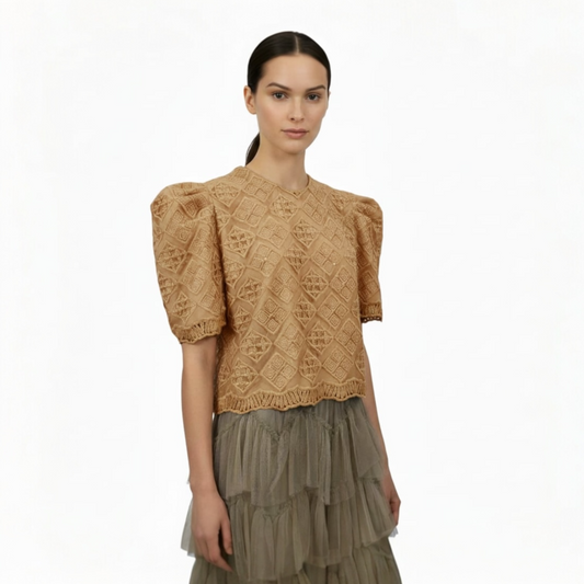 Puffsleeve Roundneck Top