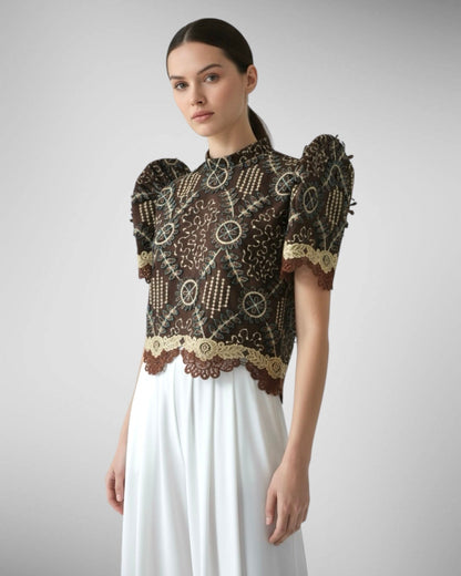 Stand Collar Terno Top