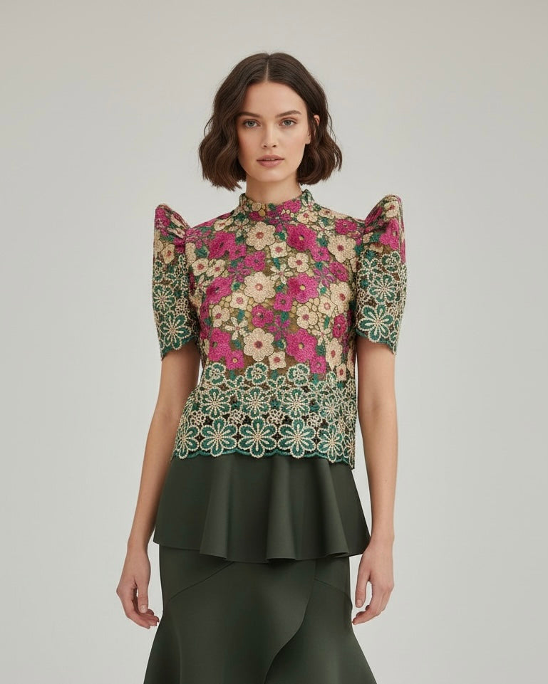 Stand Collar Terno Top