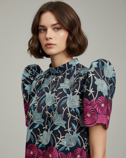 Stand Collar Terno Top