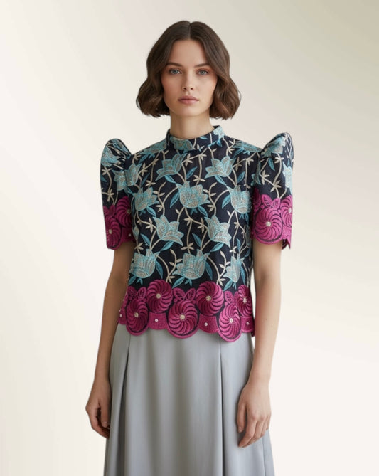 Stand Collar Terno Top