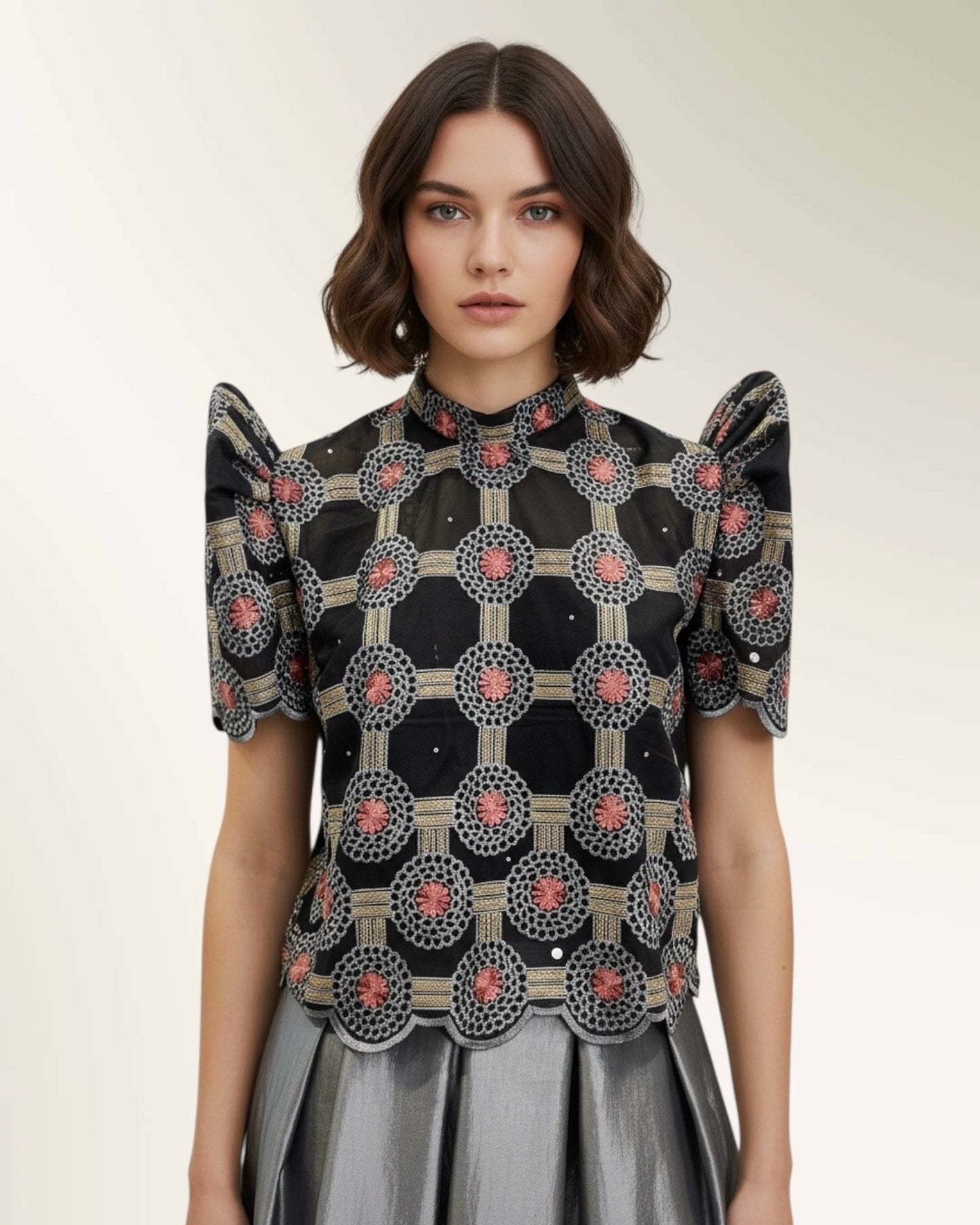 Stand Collar Terno Top