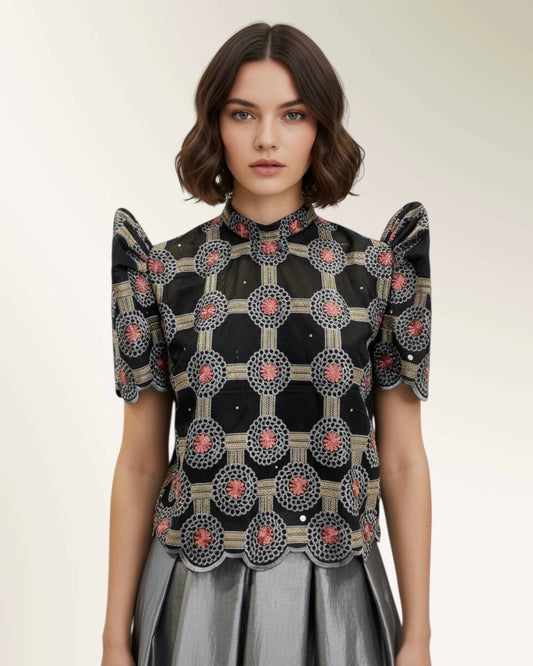 Stand Collar Terno Top