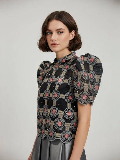 Stand Collar Terno Top