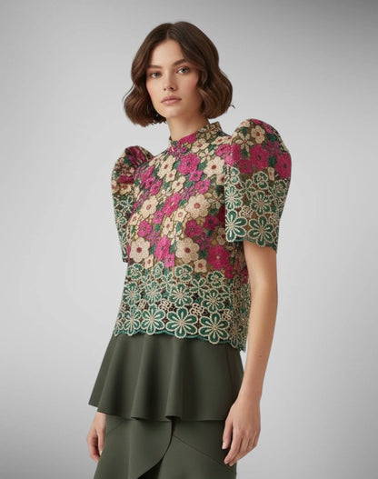 Stand Collar Terno Top