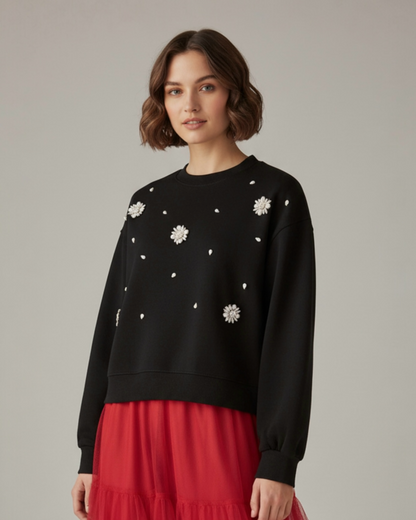 Sweatshirt with Flower