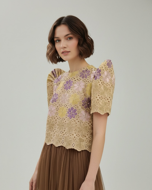 Purple Flower Terno Top