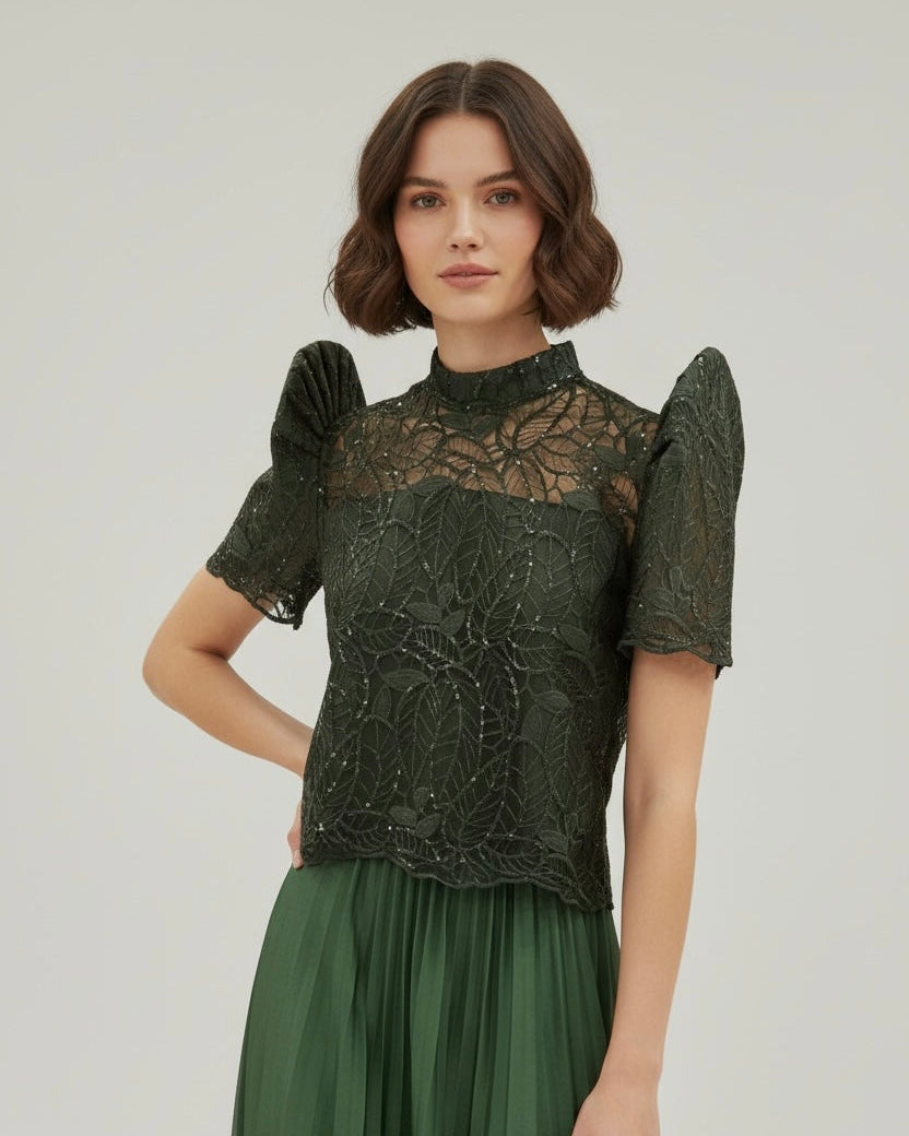 Stand Collar Terno Top