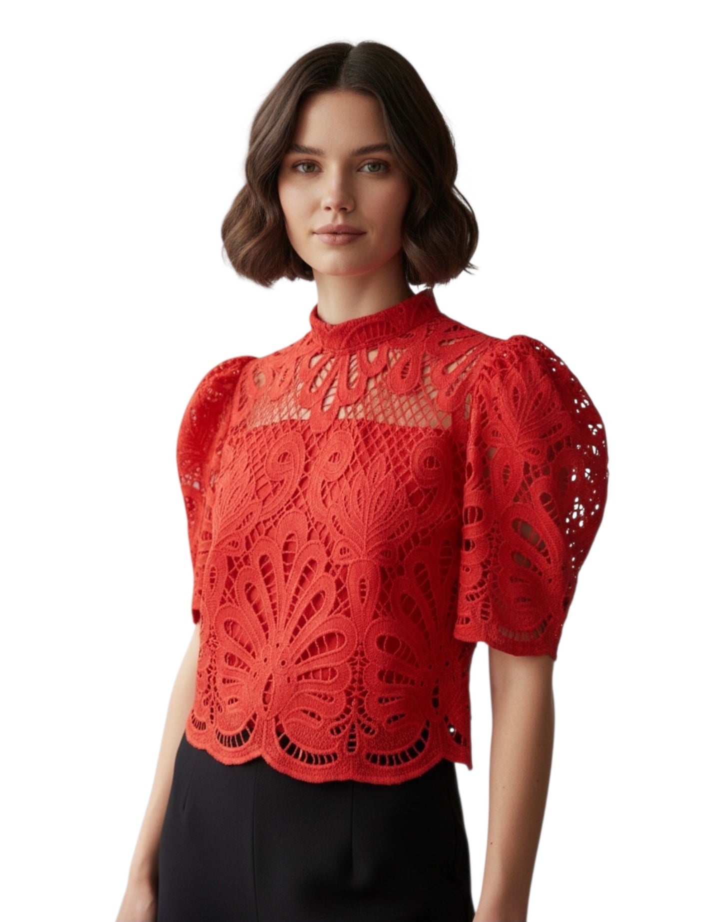 Puffsleeve Lace Top