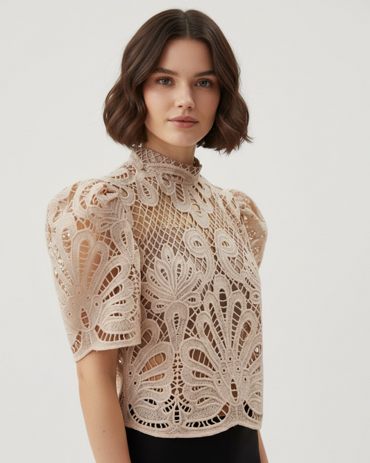Puffsleeve Lace Top