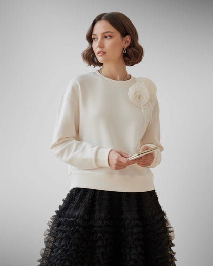 Sweatshirt with Flower