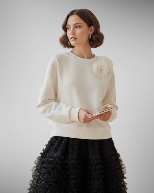Sweatshirt with Flower