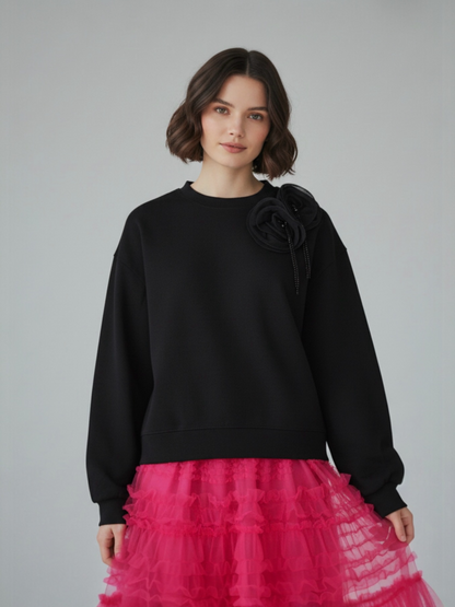 Sweatshirt with Flower